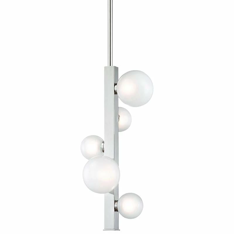 Mini Hinsdale 11" Wide Polished Nickel 5-LED Mini Pendant 4 Mini Hinsdale 11" Wide Polished Nickel 5-LED Mini Pendant - Image 2