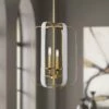 Minka Aureum 14" Gold And White Open Cage 4-Light Modern Pendant Light