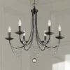 Golden Lighting Mirabella 25 1/2" Wide Matte Black Metal 6-Light Chandelier