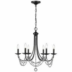 Golden Lighting Mirabella 25 1/2" Wide Matte Black Metal 6-Light Chandelier 11 Golden Lighting Mirabella 25 1/2" Wide Matte Black Metal 6-Light Chandelier -Lighting Sales Shop mirabella 25 and one half inch wide matte black metal 6 light chandelier 041c2views3