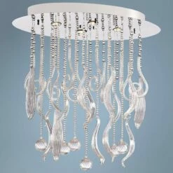 Mirabelle 45 1/4" Wide Clear Glass Pendant Light