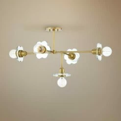 Mitzi Alexa 36 3/4"W Aged Brass 5-Light Chandelier