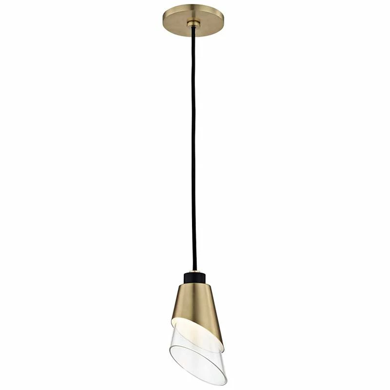 Mitzi Angie 4 1/2" Wide Aged Brass LED Mini Pendant 4 Mitzi Angie 4 1/2" Wide Aged Brass LED Mini Pendant - Image 2
