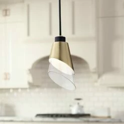Mitzi Angie 4 1/2" Wide Aged Brass LED Mini Pendant
