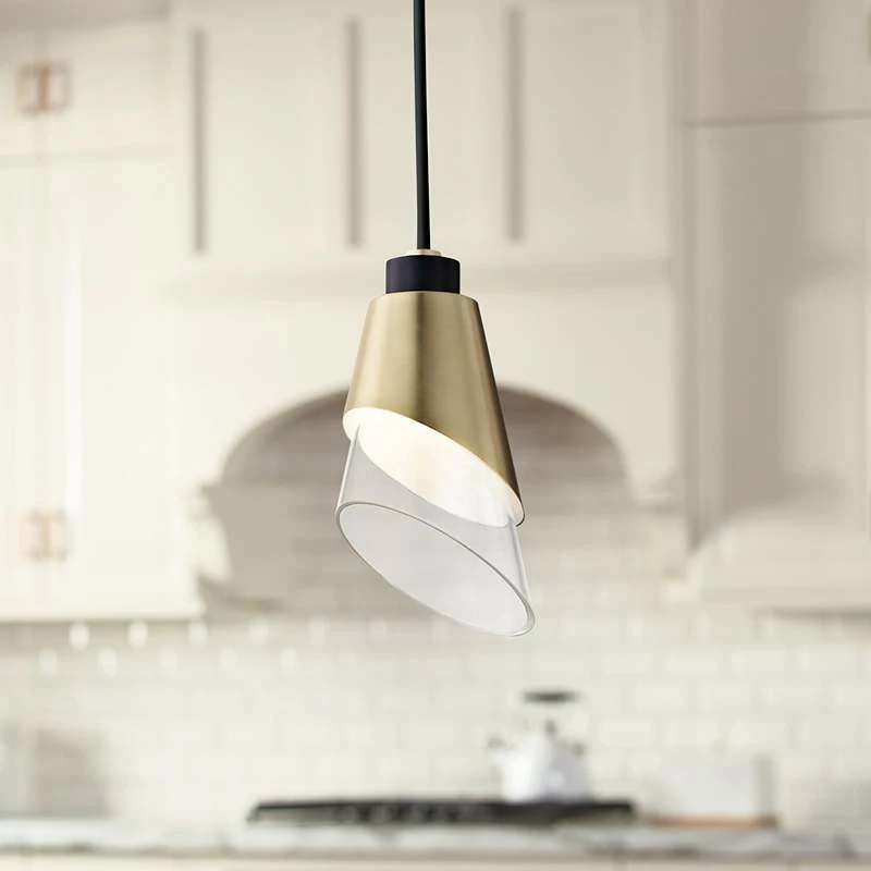 Mitzi Angie 4 1/2" Wide Aged Brass LED Mini Pendant 3 Mitzi Angie 4 1/2" Wide Aged Brass LED Mini Pendant