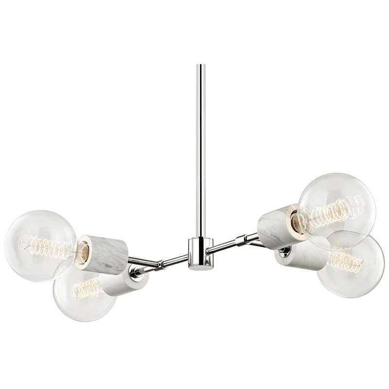 Mitzi Asime 24 1/2" Wide Polished Nickel 4-Globe Modern Pendant Light 4 Mitzi Asime 24 1/2" Wide Polished Nickel 4-Globe Modern Pendant Light - Image 2
