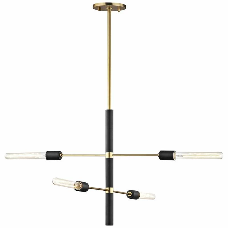 Mitzi Astrid 24"W Aged Brass And Black 4-Light Chandelier 4 Mitzi Astrid 24"W Aged Brass And Black 4-Light Chandelier - Image 2