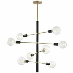 Mitzi Astrid 28"W Aged Brass And Black 8-Light Chandelier -Lighting Sales Shop mitzi astrid 28 inchw aged brass and black 8 light chandelier 45k62