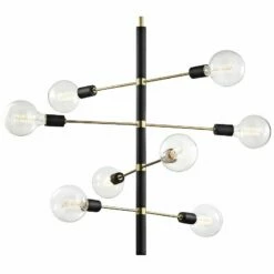 Mitzi Astrid 28"W Aged Brass And Black 8-Light Chandelier -Lighting Sales Shop mitzi astrid 28 inchw aged brass and black 8 light chandelier 45k62views1