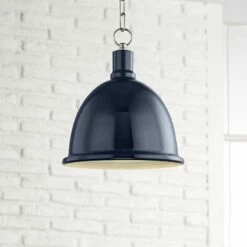 Mitzi Blair 11" Wide Polished Nickel Navy Blue Mini Pendant