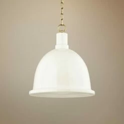 Mitzi Blair 16" Wide Aged Brass Pendant Light W/ Cream Shade