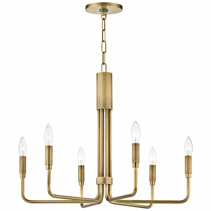 Mitzi Brigitte 25" Wide Aged Brass 6-Light Chandelier 4 Mitzi Brigitte 25" Wide Aged Brass 6-Light Chandelier - Image 2