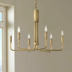 Mitzi Brigitte 25" Wide Aged Brass 6-Light Chandelier