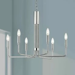 Mitzi Brigitte 25" Wide Polished Nickel 6-Light Chandelier
