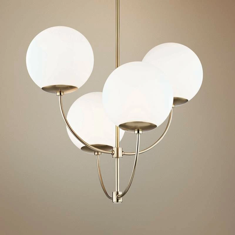 Mitzi Carrie 29 3/4" Wide Aged Brass 4-Light Chandelier 3 Mitzi Carrie 29 3/4" Wide Aged Brass 4-Light Chandelier