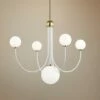 Mitzi Coco 30"W Aged Brass And White 5-Light LED Chandelier -Lighting Sales Shop mitzi coco 30 inchw aged brass and white 5 light led chandelier 47j03cropped