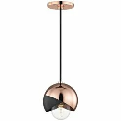 Mitzi Emma 6" Wide Polished Copper Mini Pendant -Lighting Sales Shop mitzi emma 6 inch wide polished copper mini pendant 47e24
