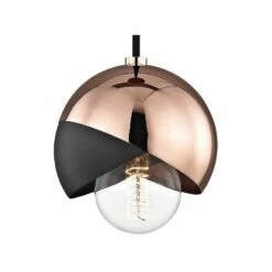 Mitzi Emma 6" Wide Polished Copper Mini Pendant -Lighting Sales Shop mitzi emma 6 inch wide polished copper mini pendant 47e24views1