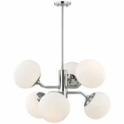 Mitzi Estee 28" Wide Polished Nickel 6-Light Chandelier