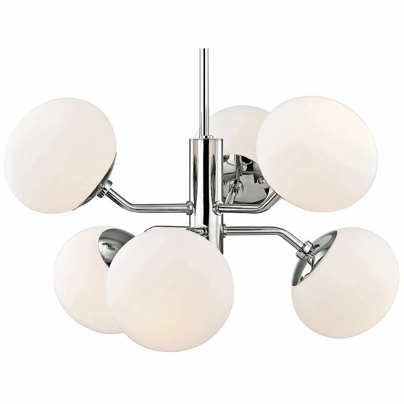 Mitzi Estee 28" Wide Polished Nickel 6-Light Chandelier 4 Mitzi Estee 28" Wide Polished Nickel 6-Light Chandelier - Image 2