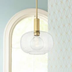 Mitzi Harlow 12" Wide Aged Brass Mini Pendant Light