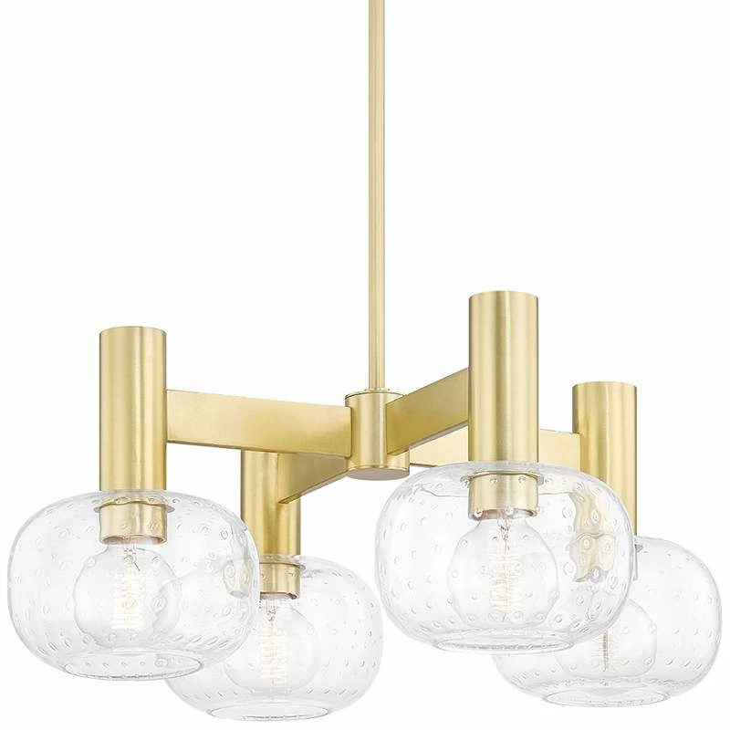 Mitzi Harlow 23" Wide Aged Brass 4-Light Chandelier 4 Mitzi Harlow 23" Wide Aged Brass 4-Light Chandelier - Image 2