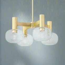 Mitzi Harlow 23" Wide Aged Brass 4-Light Chandelier