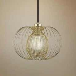 Mitzi Jasmine 12" Wide Polished Brass Mini Pendant