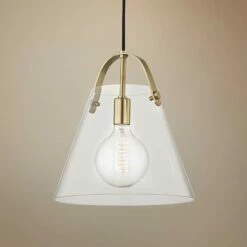 Mitzi Karin 12 3/4" Wide Aged Brass Pendant Light