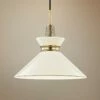 Mitzi Kiki 14" Wide Aged Brass And Cream Shade Modern Pendant Light -Lighting Sales Shop mitzi kiki 14 inch wide aged brass and cream shade modern pendant light 47j47cropped