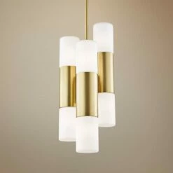 Mitzi Lola 7 1/2" Wide Aged Brass 6-Light LED Mini Pendant