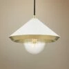 Mitzi Marnie 11 3/4"W Aged Brass Mini Pendant W/ White Shade -Lighting Sales Shop mitzi marnie 11 and three quarter inchw aged brass mini pendant w white shade 47f11cropped