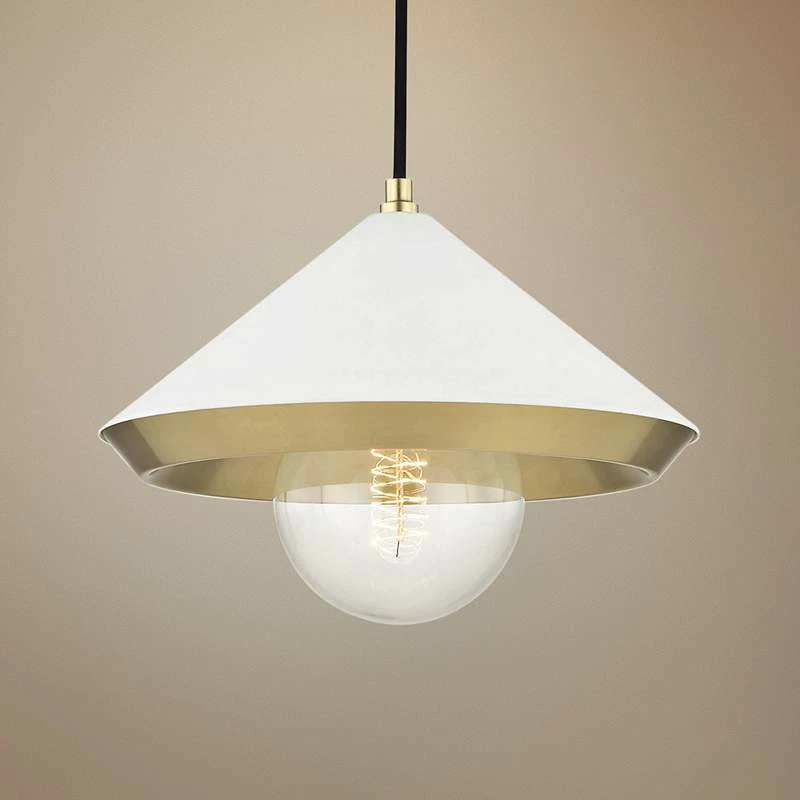 Mitzi Marnie 11 3/4"W Aged Brass Mini Pendant W/ White Shade 3 Mitzi Marnie 11 3/4"W Aged Brass Mini Pendant W/ White Shade