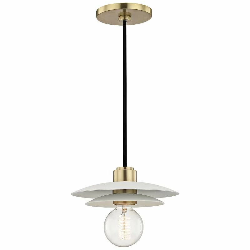 Mitzi Milla 8" Wide Aged Brass Mini Pendant 4 Mitzi Milla 8" Wide Aged Brass Mini Pendant - Image 2