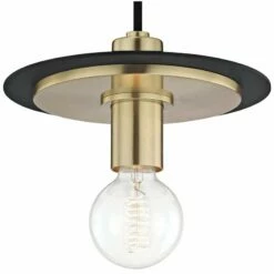 Mitzi Milo 9" Wide Aged Brass And Black Mini Pendant 8 Mitzi Milo 9" Wide Aged Brass And Black Mini Pendant -Lighting Sales Shop mitzi milo 9 inch wide aged brass and black mini pendant 47f29views1