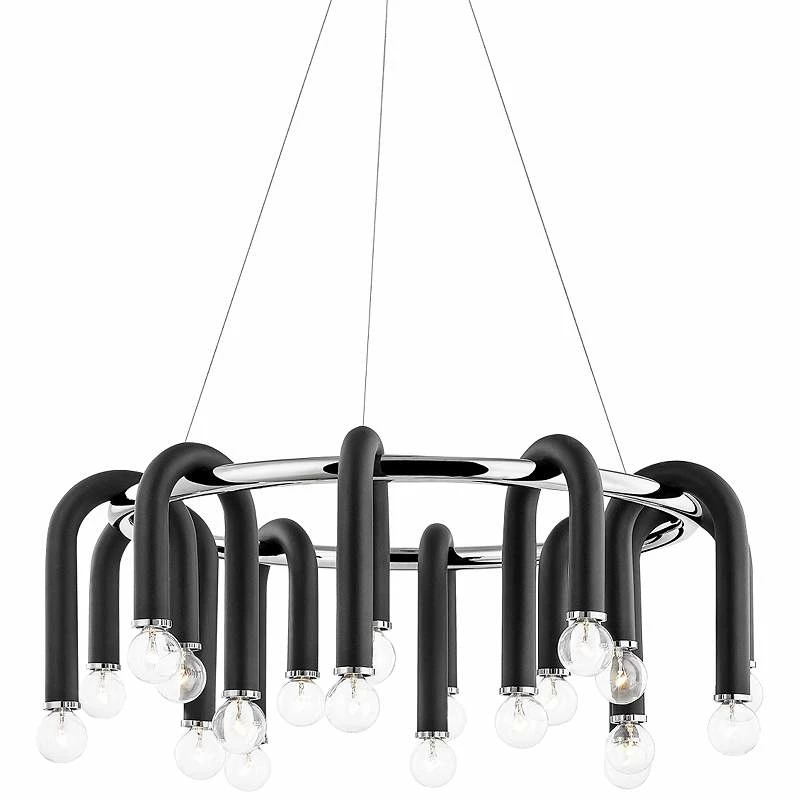 Mitzi Whit 28 3/4" Wide 20-Light Nickel And Black Chandelier 4 Mitzi Whit 28 3/4" Wide 20-Light Nickel And Black Chandelier - Image 2