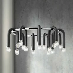 Mitzi Whit 28 3/4" Wide 20-Light Nickel And Black Chandelier