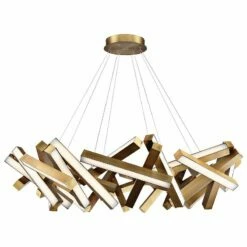 Modern Forms Chaos 61"W Aged Brass 31-Light LED Chandelier -Lighting Sales Shop modern forms chaos 61 inchw aged brass 31 light led chandelier 55r36