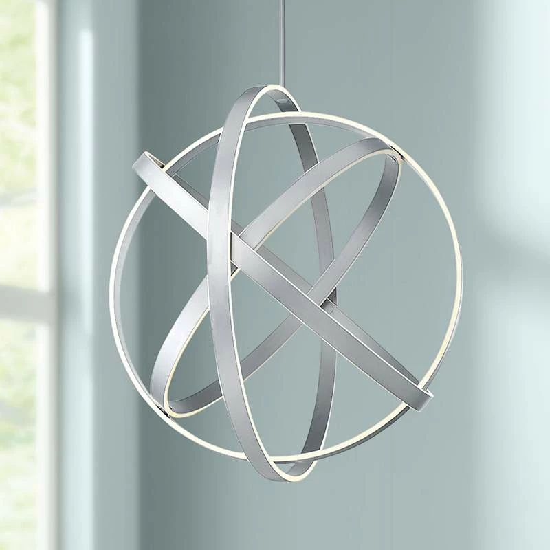 Modern Forms Kinetic 38" Wide Titanium Finish Modern LED Orb Pendant 3 Modern Forms Kinetic 38" Wide Titanium Finish Modern LED Orb Pendant