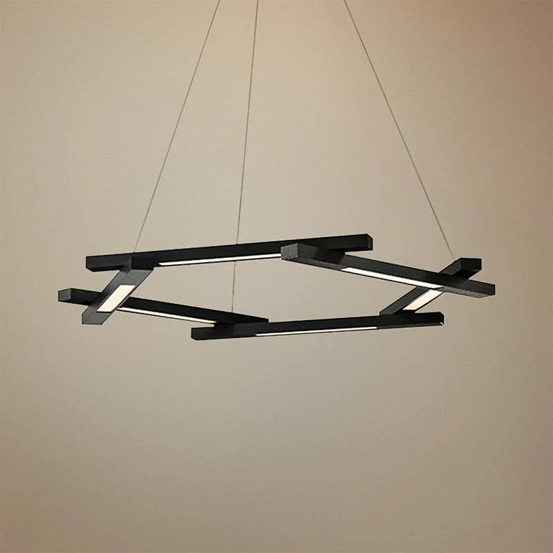 Modern Forms Metric 28" Wide Black 6-Light Modern LED Pendant 3 Modern Forms Metric 28" Wide Black 6-Light Modern LED Pendant