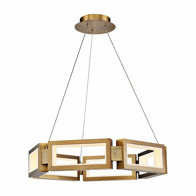 Modern Forms Mies 29"W Aged Brass 6-Light LED Chandelier 4 Modern Forms Mies 29"W Aged Brass 6-Light LED Chandelier - Image 2