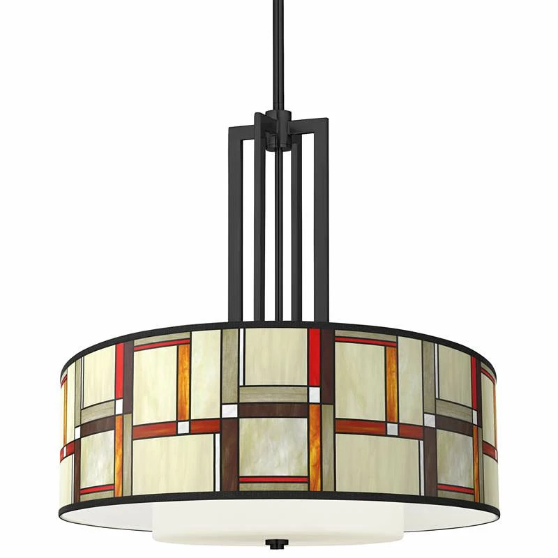 Modern Squares Carey 24" Black 4-Light Chandelier 3 Modern Squares Carey 24" Black 4-Light Chandelier