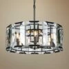 Monaco 26"W Glass Drum Matte Black Pendant Light -Lighting Sales Shop monaco 26 inchw glass drum matte black pendant light 1j734cropped