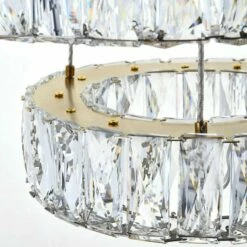 Monroe 17 3/4" Wide Gold And Crystal 2-Tier LED Chandelier -Lighting Sales Shop monroe 17 and three quarter inch wide gold and crystal 2 tier led chandelier 78k60views3
