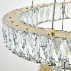 Monroe 23 1/2" Wide Gold And Crystal 2-Tier LED Chandelier -Lighting Sales Shop monroe 23 and one half inch wide gold and crystal 2 tier led chandelier 78k64views4