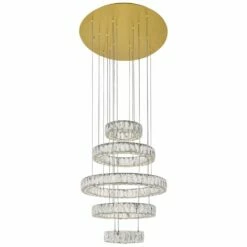 Monroe 25 1/2" Wide Gold And Crystal 5-Tier LED Chandelier -Lighting Sales Shop monroe 25 and one half inch wide gold and crystal 5 tier led chandelier 78k86views1