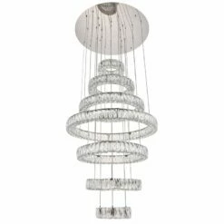 Monroe 33 1/2" Wide Chrome And Crystal 7-Tier LED Chandelier -Lighting Sales Shop monroe 33 and one half inch wide chrome and crystal 7 tier led chandelier 77h96views1