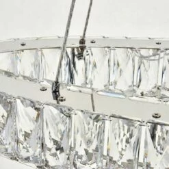 Monroe 41" Wide Chrome And Crystal 2-Tier LED Ring Chandelier -Lighting Sales Shop monroe 41 inch wide chrome and crystal 2 tier led ring chandelier 77h90views3