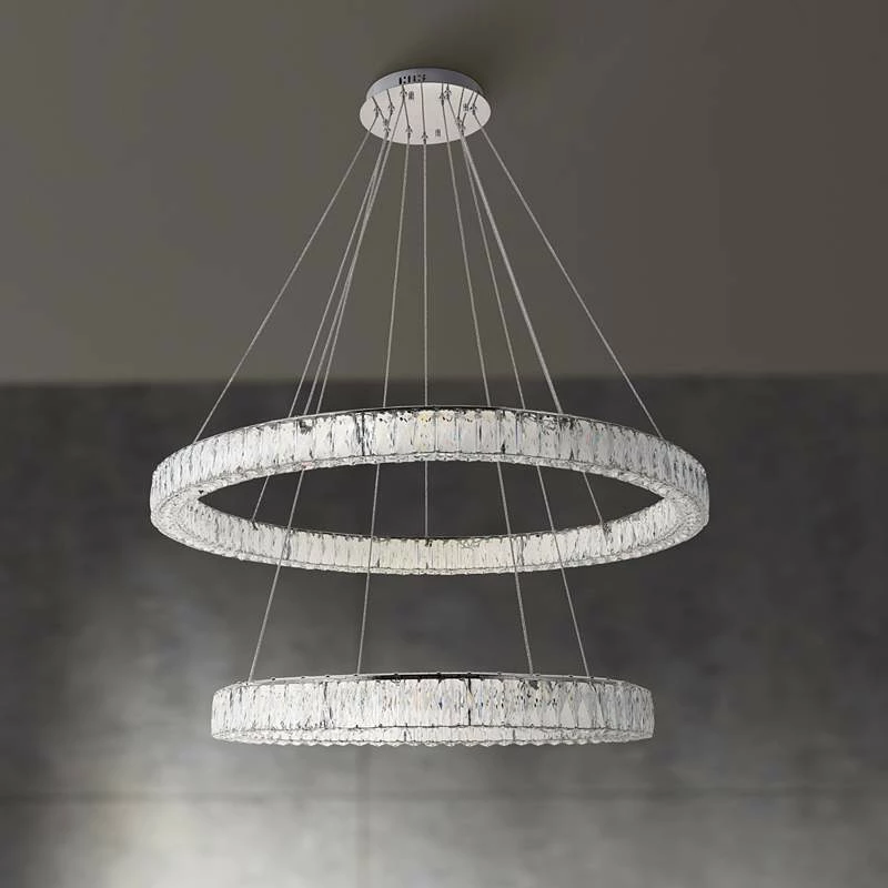 Monroe 42" Wide Chrome And Crystal 2-Tier LED Chandelier 3 Monroe 42" Wide Chrome And Crystal 2-Tier LED Chandelier