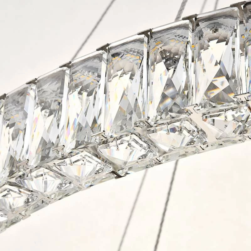 Monroe 42" Wide Chrome And Crystal 2-Tier LED Chandelier 7 Monroe 42" Wide Chrome And Crystal 2-Tier LED Chandelier - Image 5